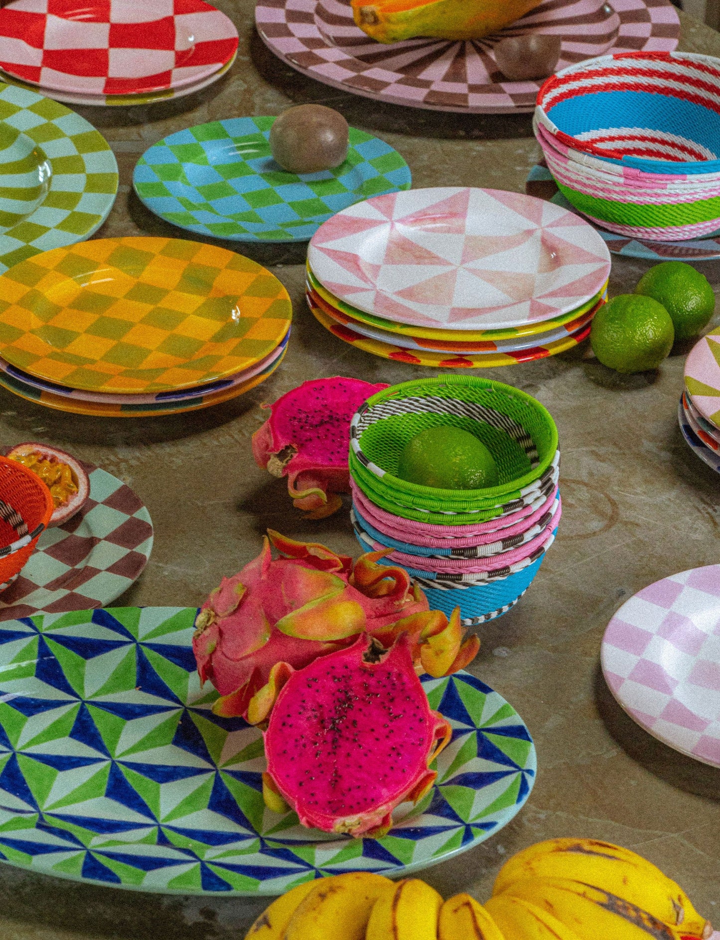 Big Checkmate Plate, Red & Pink