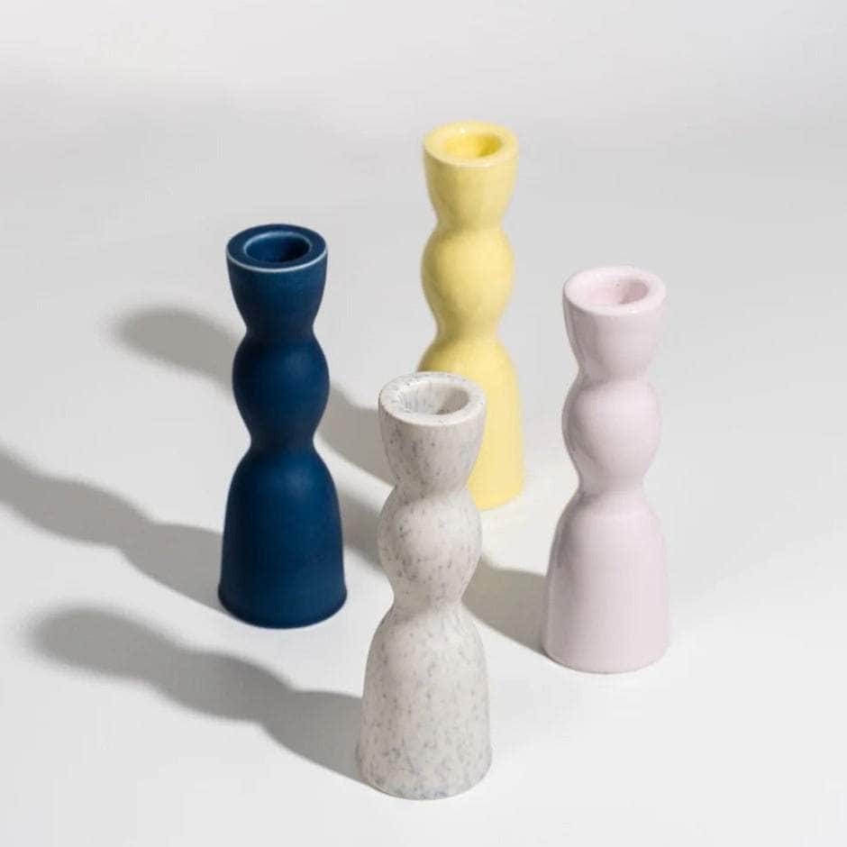 Yellow Low Wave Candleholder