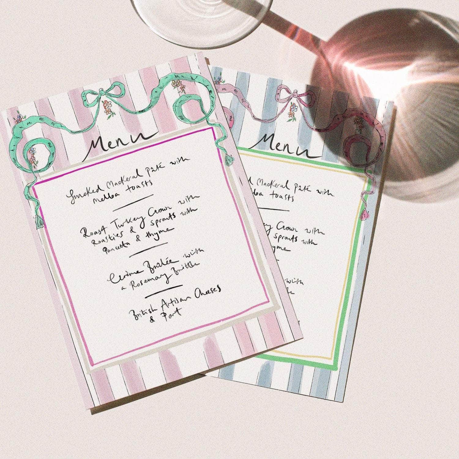 Juliet Menu - Set of 10