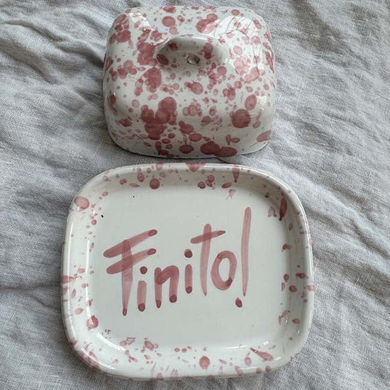Mini Pink Splatter Butter Dish