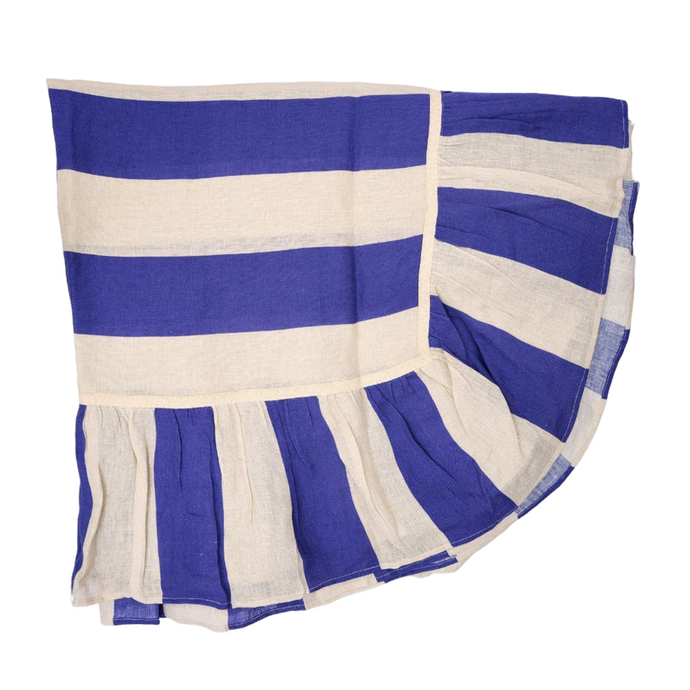 Cobalt Extra Wide Stripe Tablecloth