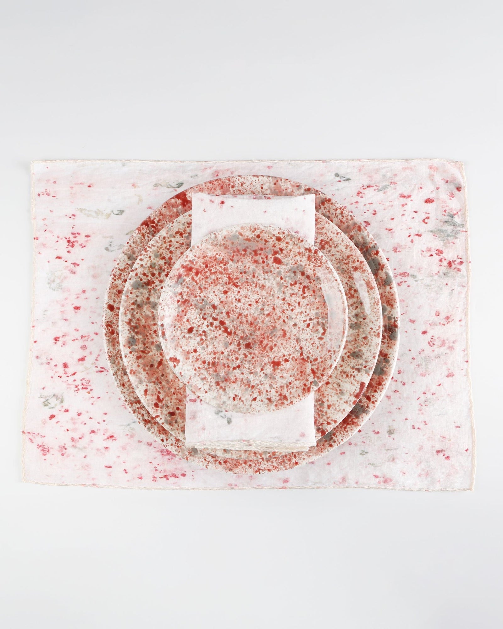 Hibiscus Splatter Linen Placemat Set-