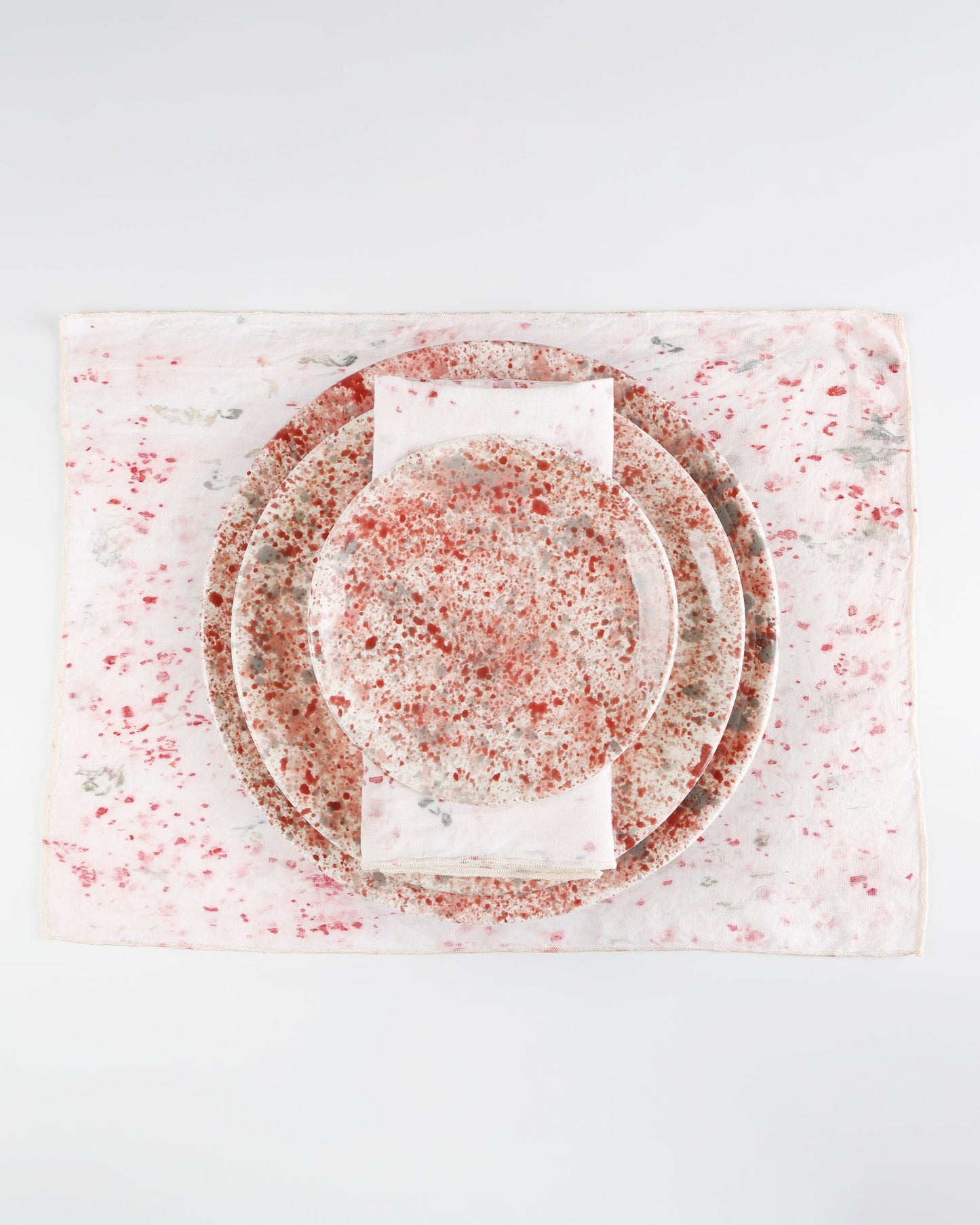 Hibiscus Splatter Linen Placemat Set-