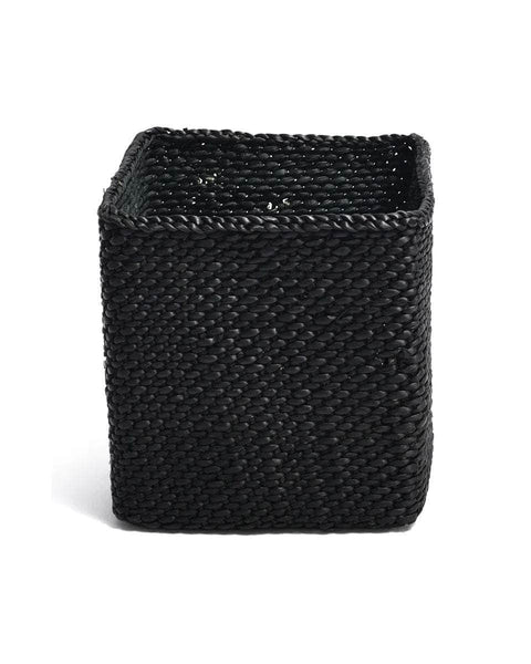 CHAUSIKU: Plain Black Square Storage Baskets