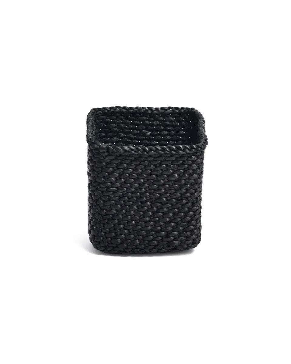CHAUSIKU: Plain Black Square Storage Baskets