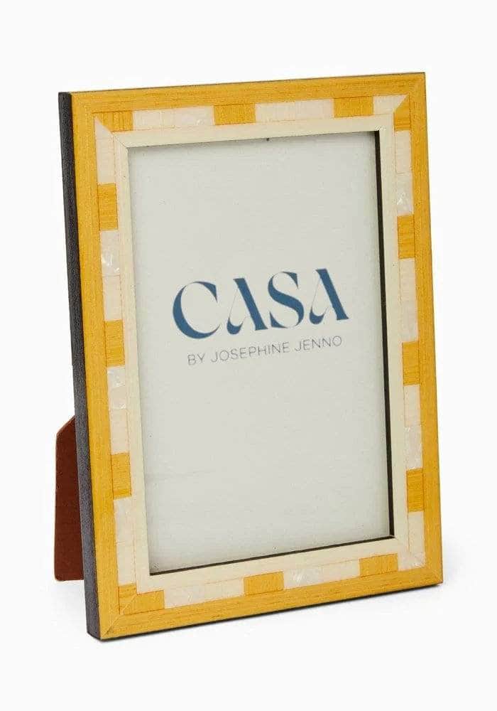 Valduga Marquetry Yellow Frame, 6x4"