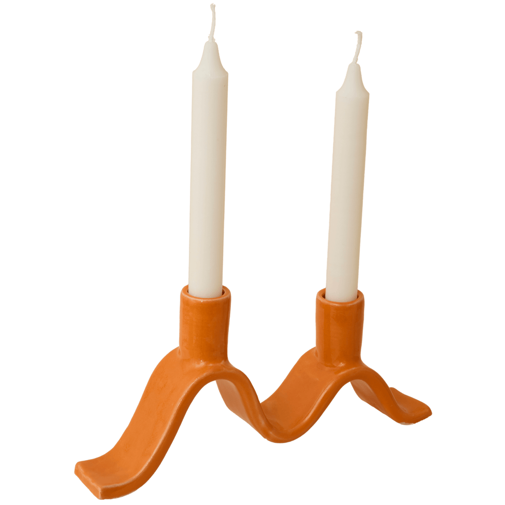 Small Wavy Candelabra - Orange
