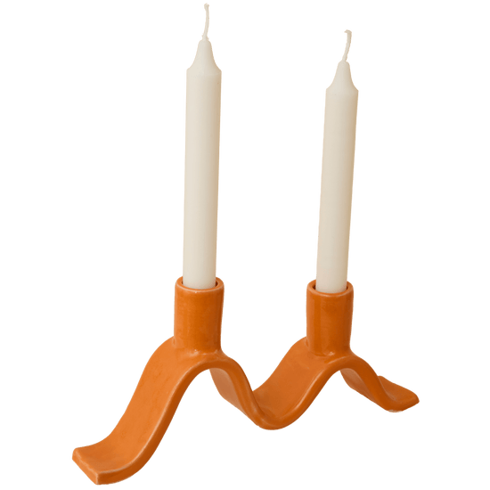 Small Wavy Candelabra - Orange