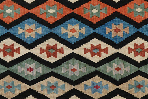 Gashgai Kilim · Hand-woven – Black, 200x157 cm