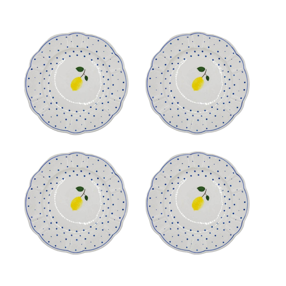 Tutti Frutti Polka Dot Dinner Plate, Lemon, Set Of 4