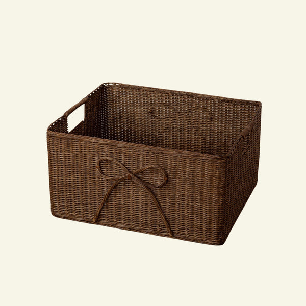 Bow Rattan Storage Basket, Large