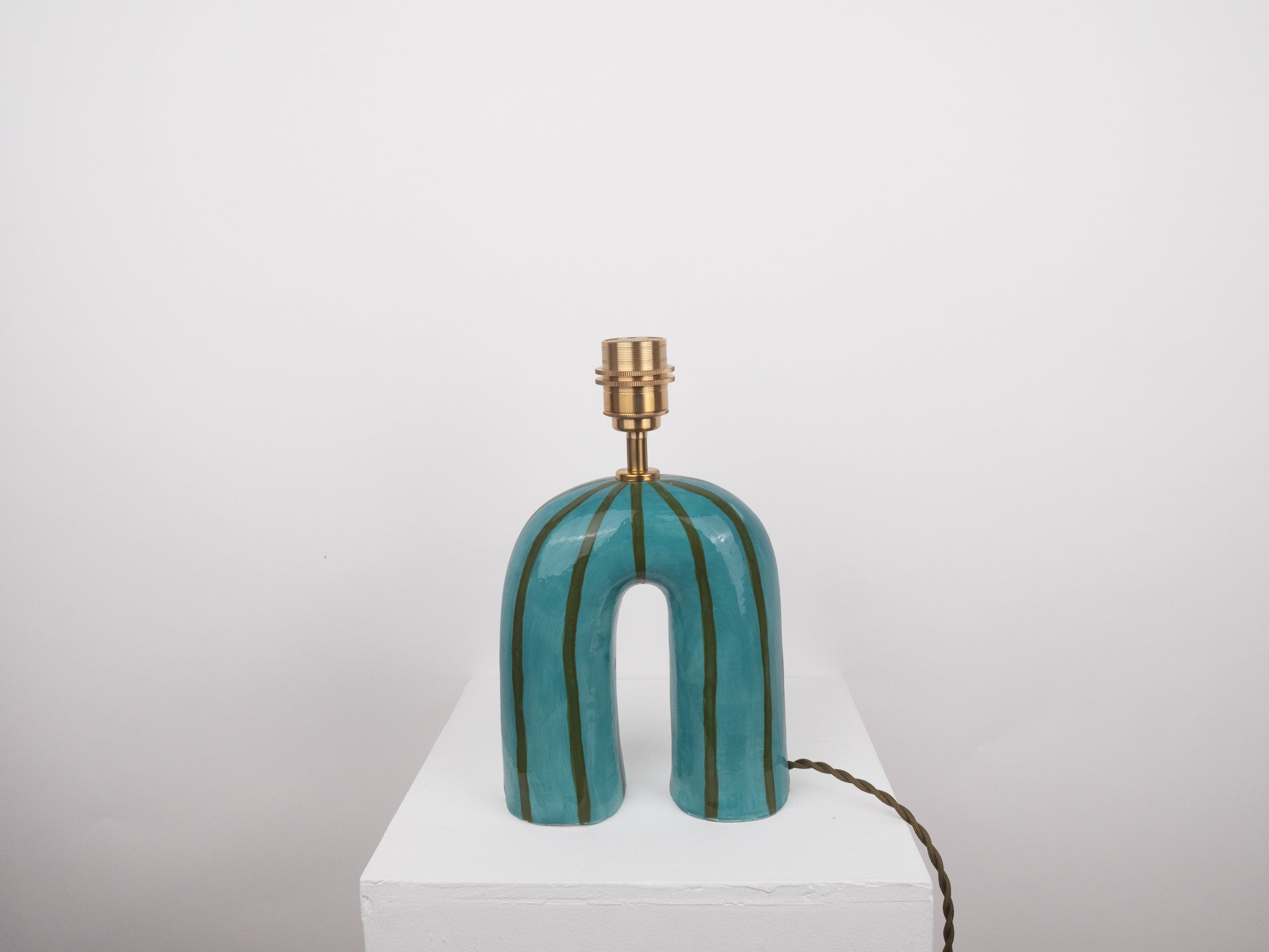 'You' Table Lamp - Green Stripes