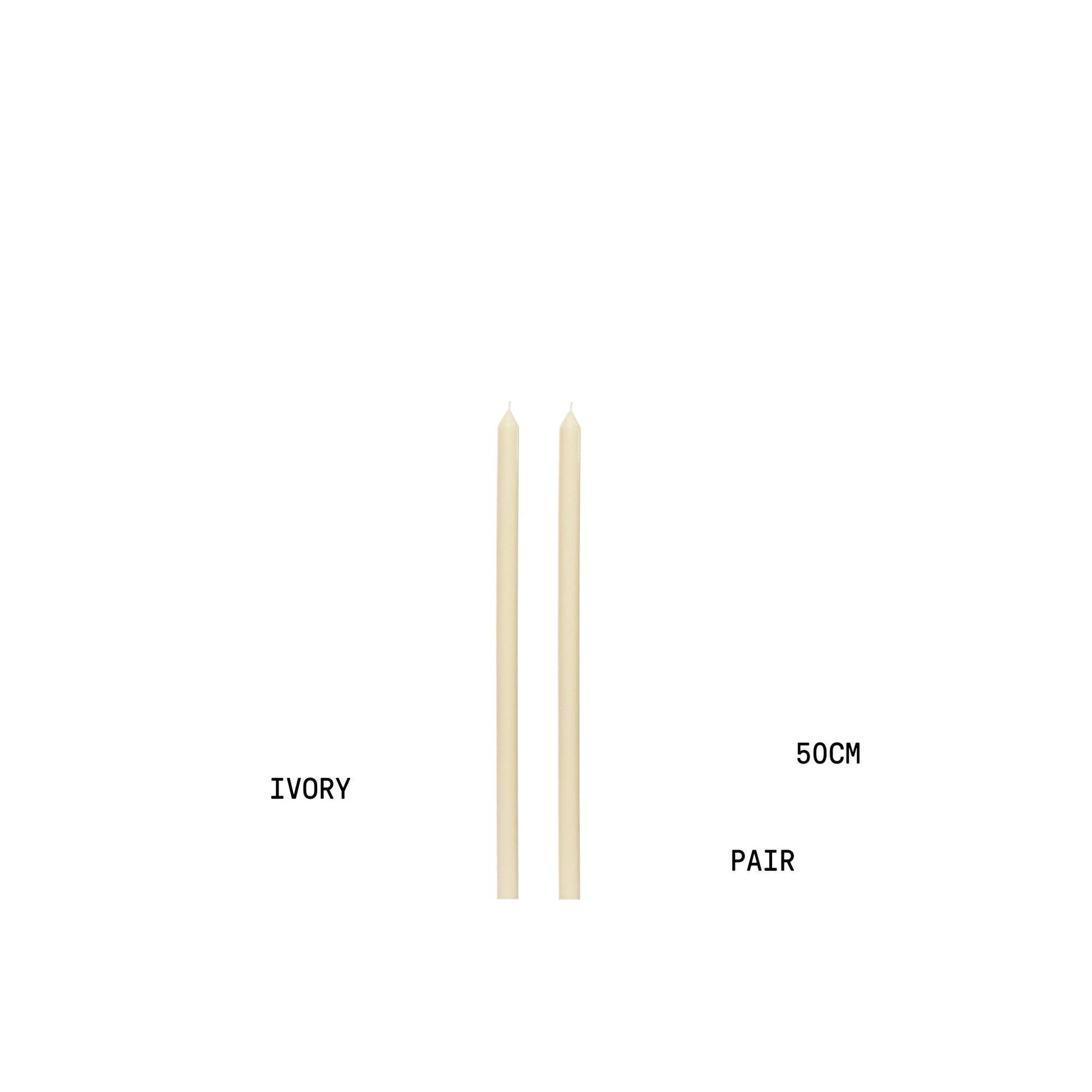 Ivory Tapered METRE Candle Pair