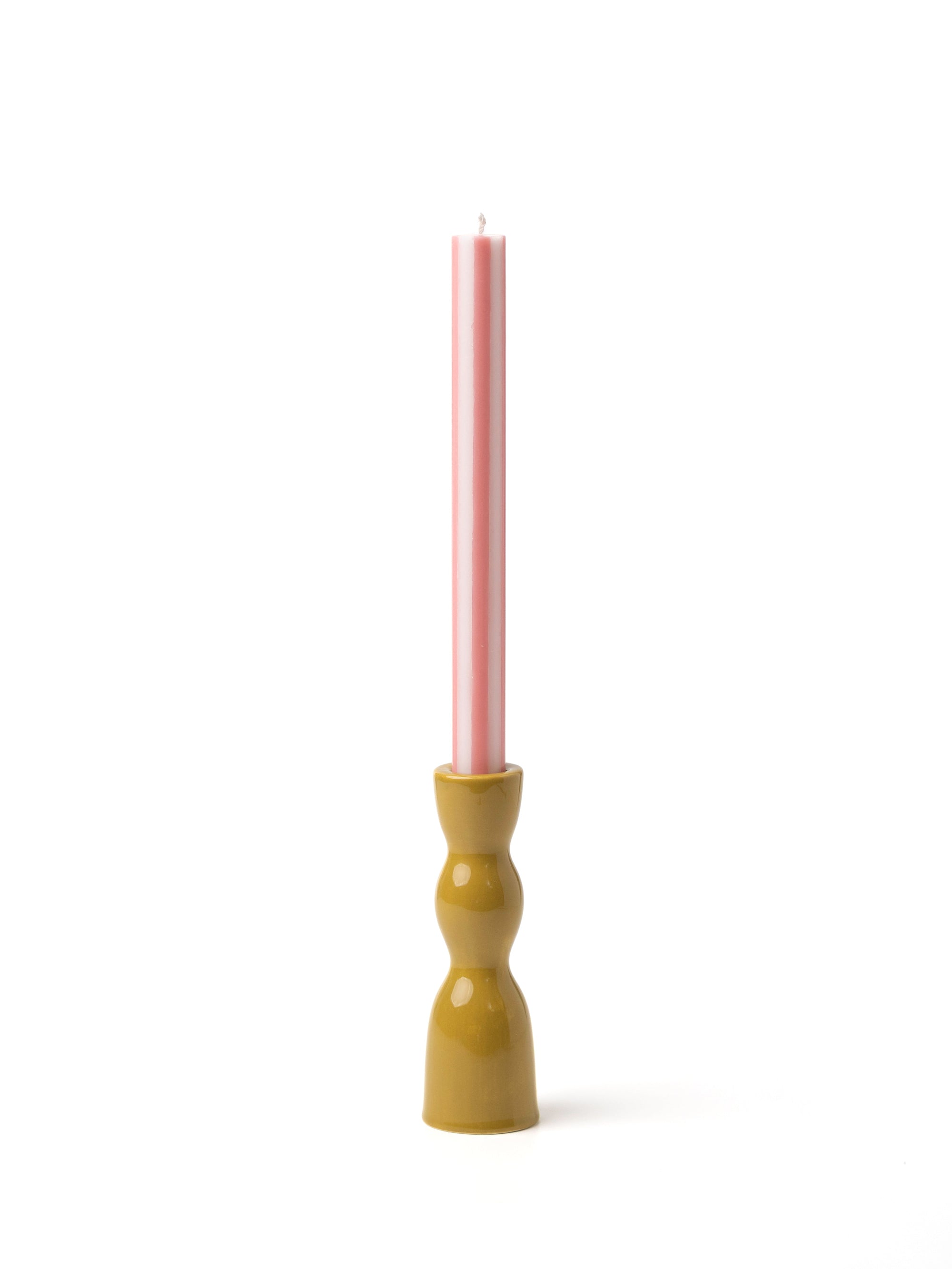 Wave Candleholder Low - Olive