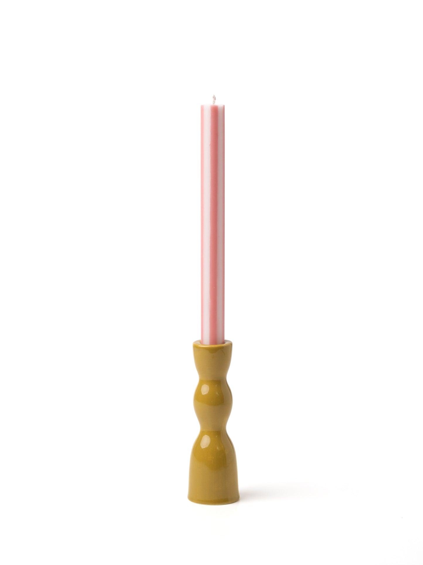 Wave Candleholder Low - Olive