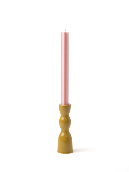 Wave Candleholder Low - Olive