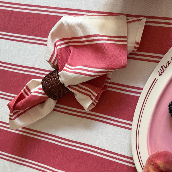 Murano Stripe Cotton Napkin - Rosato