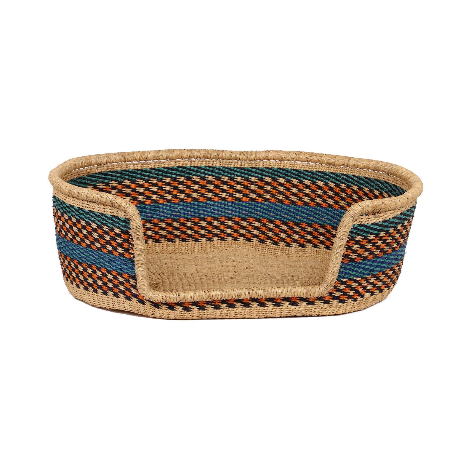 ANOMA: Orange, Blue and Black Dog Basket - Medium