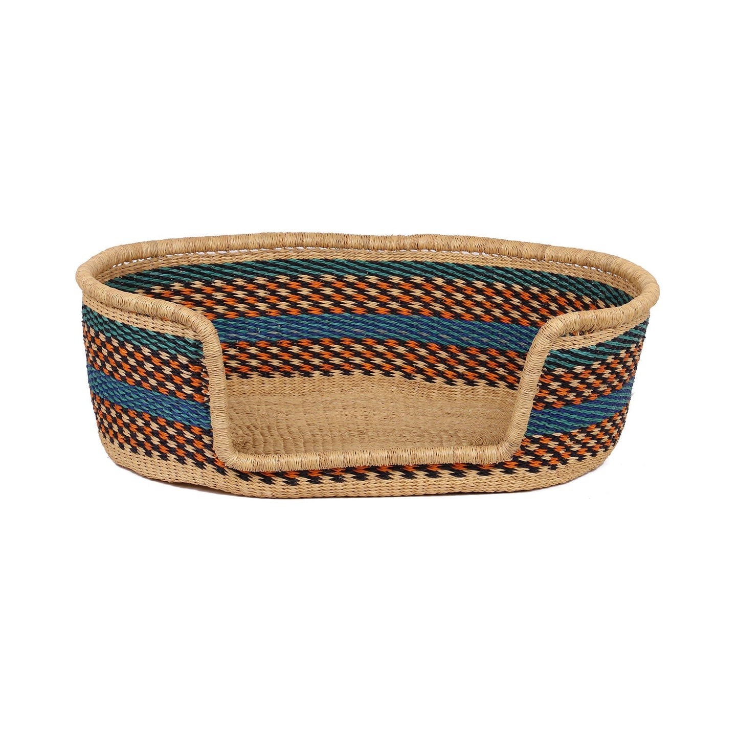 ANOMA: Orange, Blue and Black Dog Basket - Medium