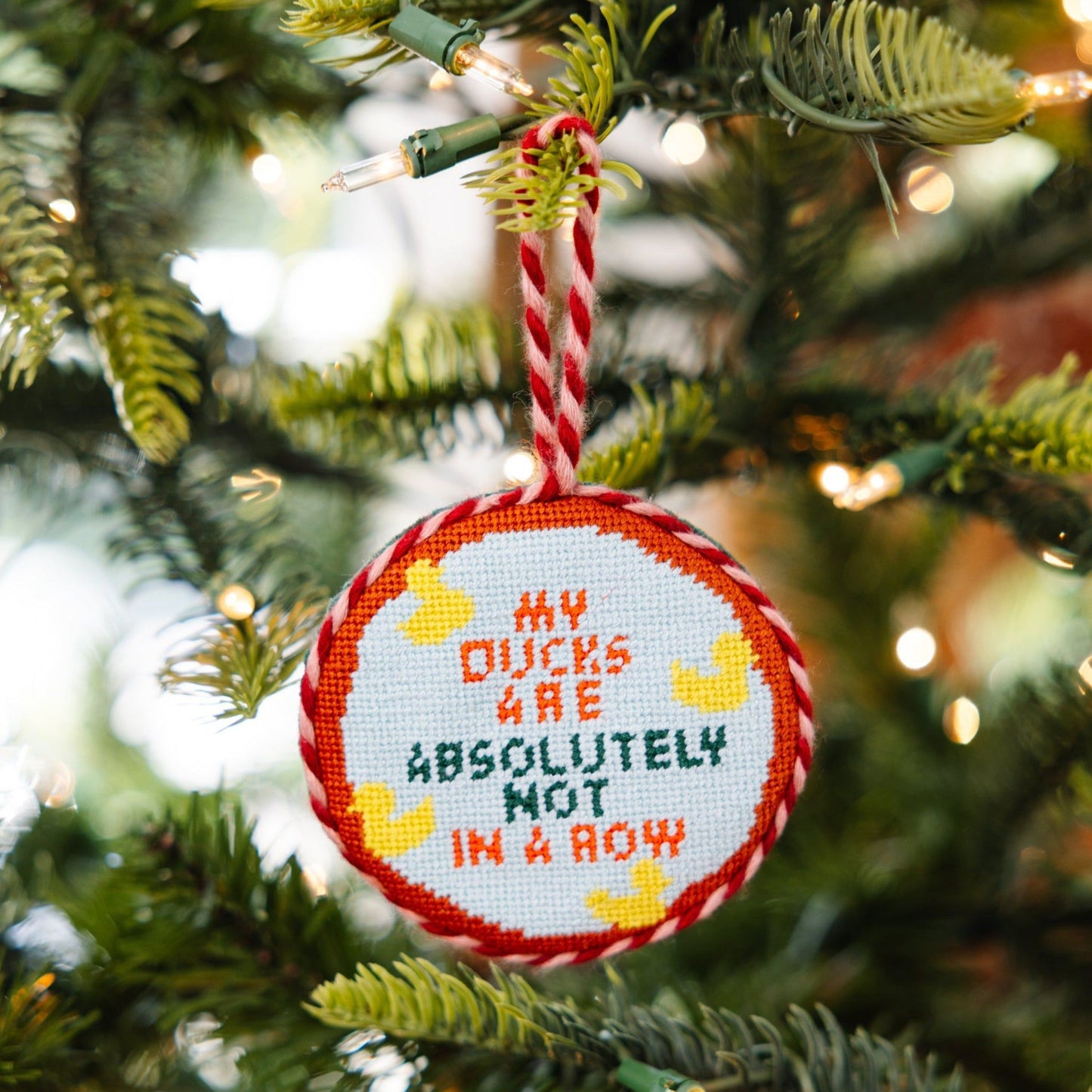 Needlepoint Ornament - Ducks in a Row