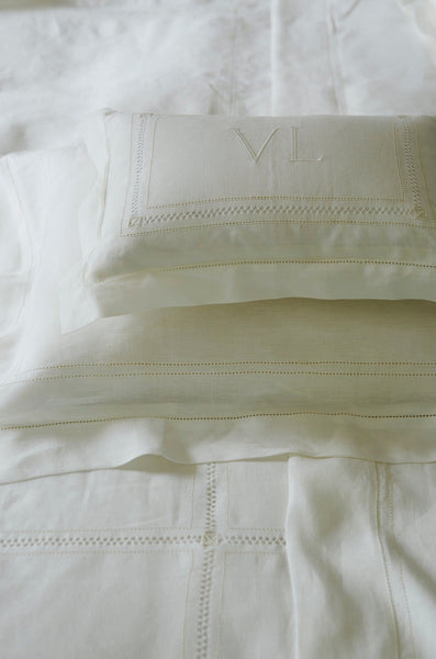 Bed Linen Set Diamond Stitch Ivory White