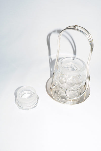 Glass and Silver Plate Preserve Jar