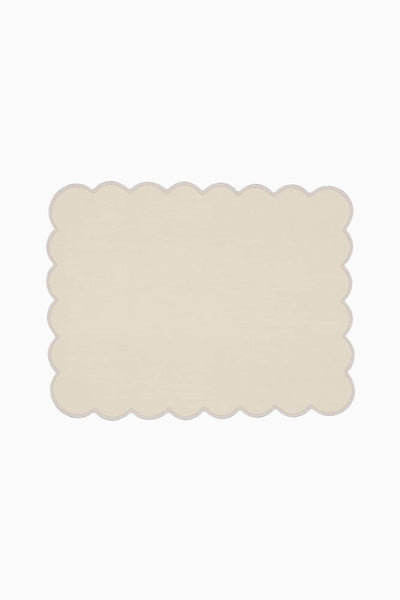 Zero-Waste Scalloped Linen Placemats Vanilla - Set of 2