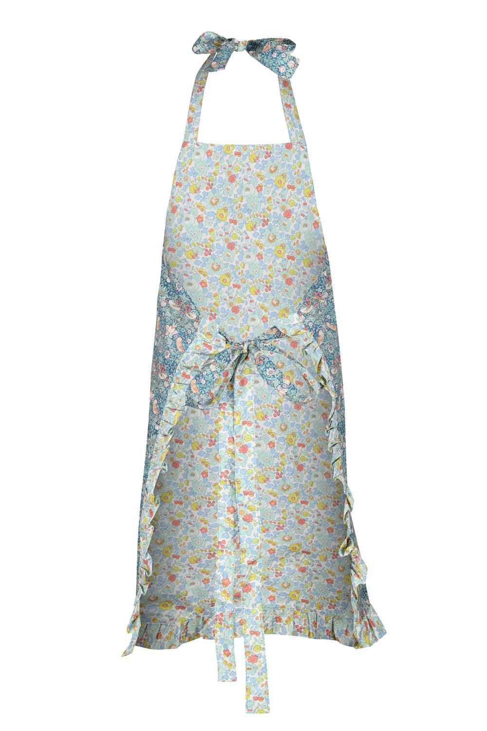 Reversible Ruffle Apron STRAWBERRY THIEF & BETSY SAGE