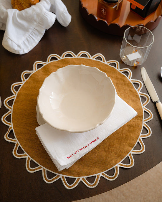 Halo Placemat, Brown with Ecru