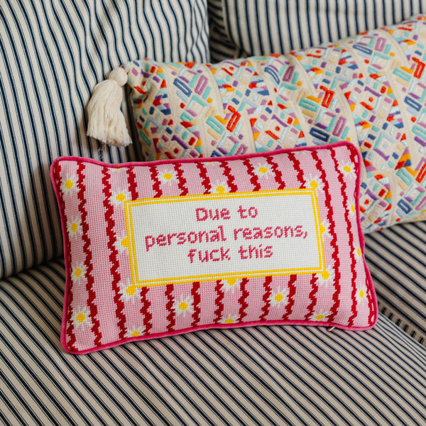 F This Needlepoint Pillow