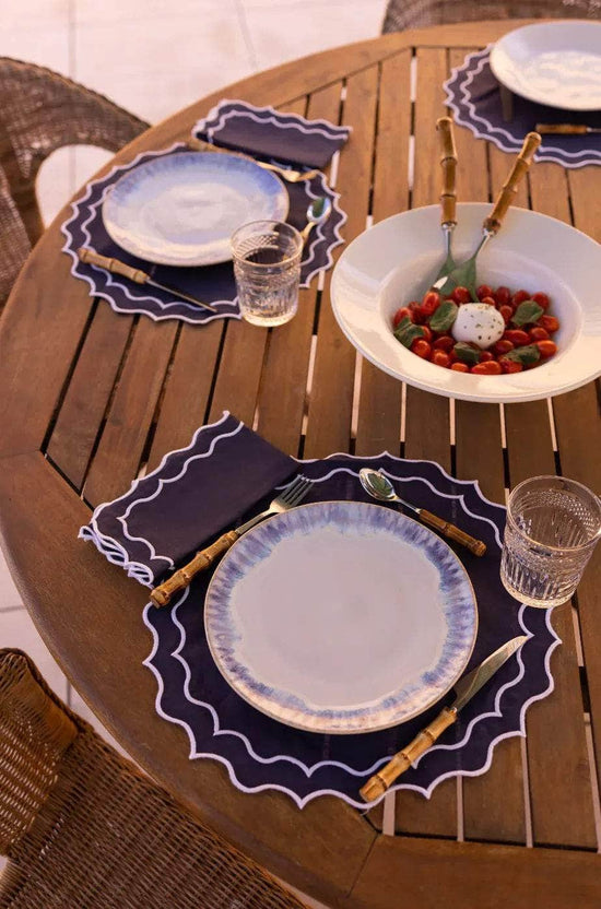 Navy Placemat, Blue with White