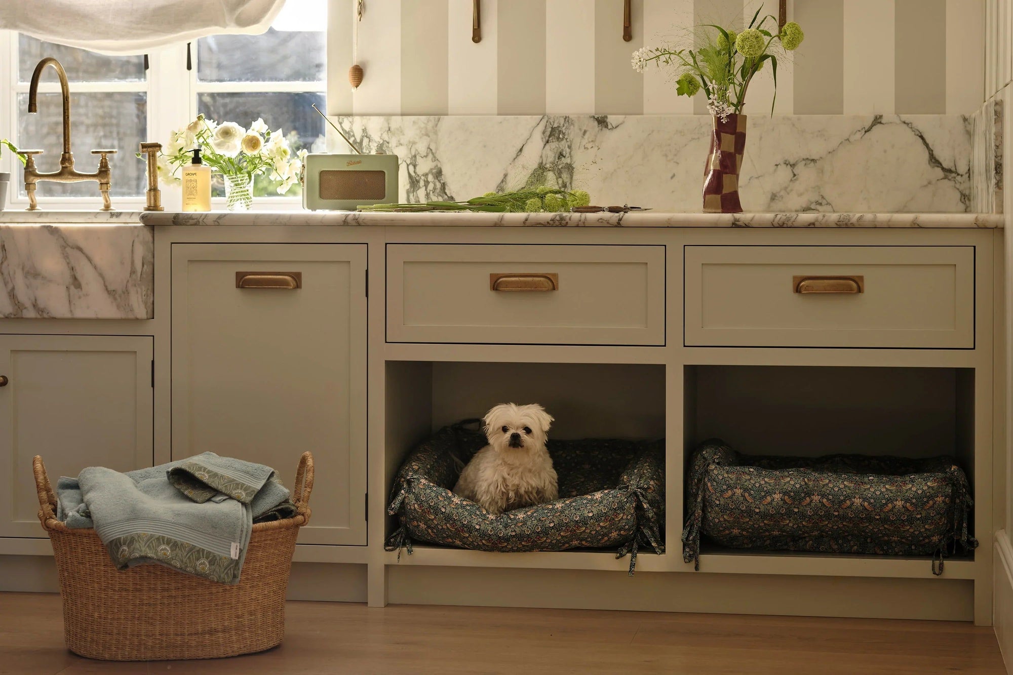 Border Edge Bath Mat made with Liberty Fabric QUEEN HERA