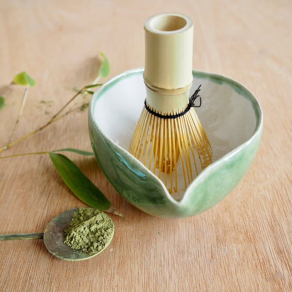 Handmade Green Ceramic Matcha Mixing Jug / Bowl