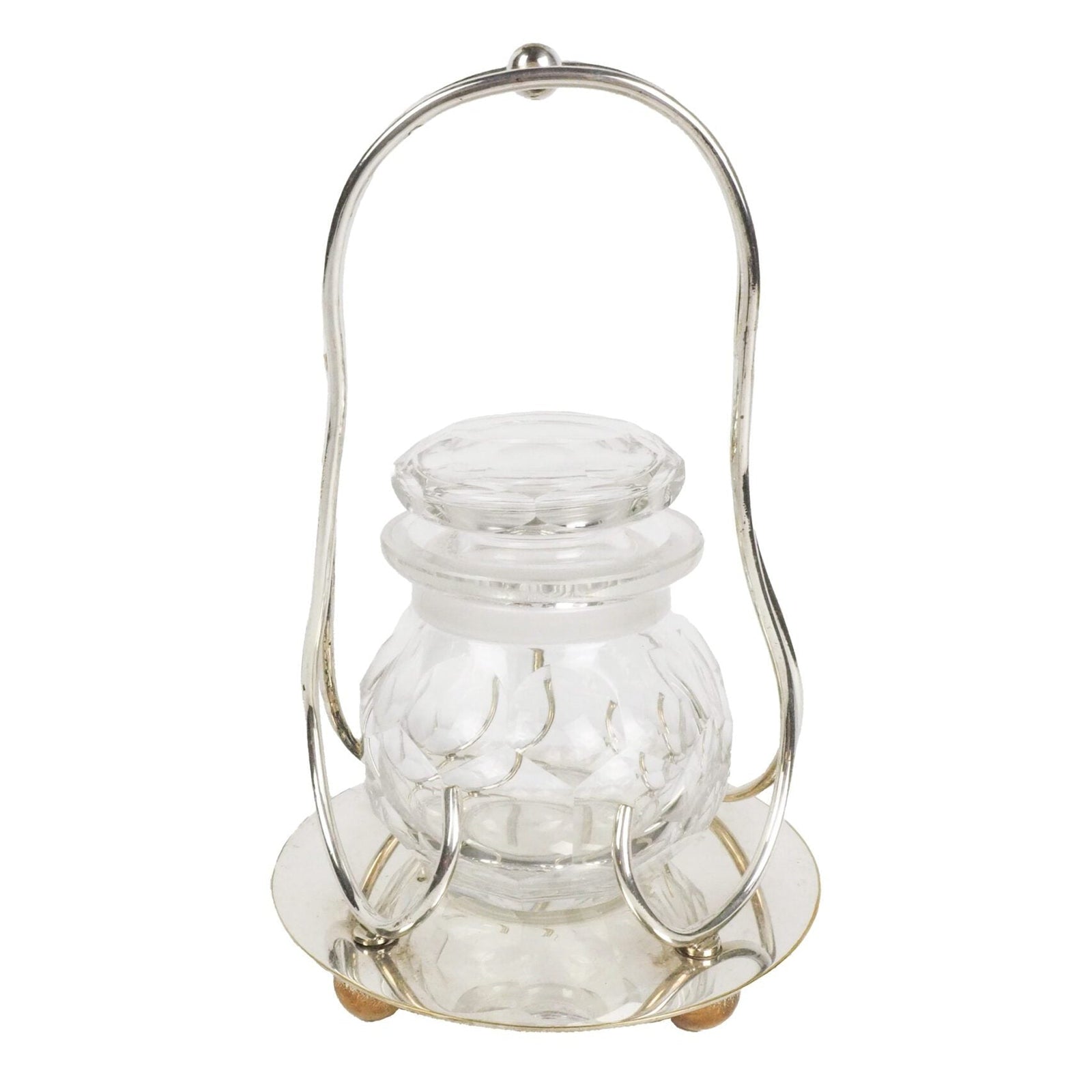 Glass and Silver Plate Preserve Jar