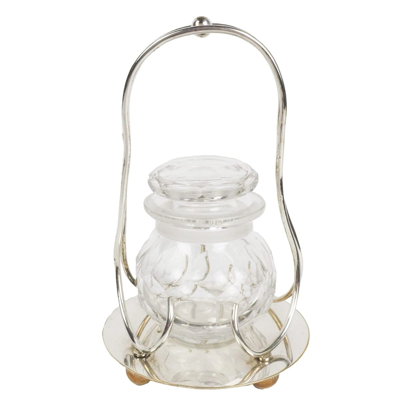 Glass and Silver Plate Preserve Jar