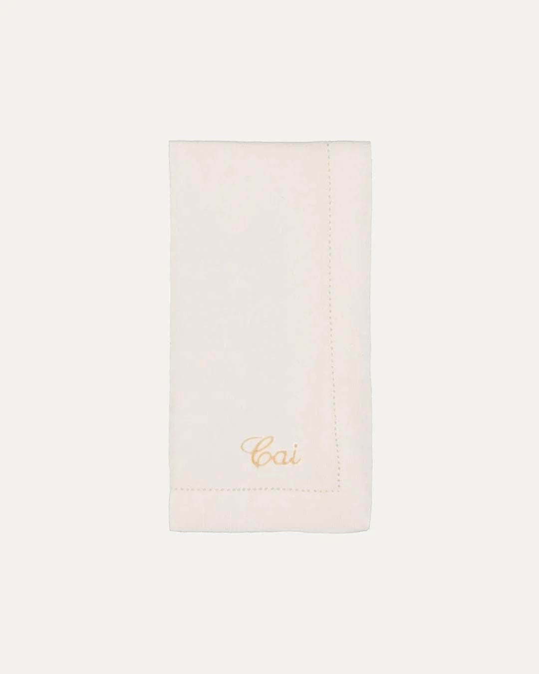 Personalised White Hemstitch Linen Napkin