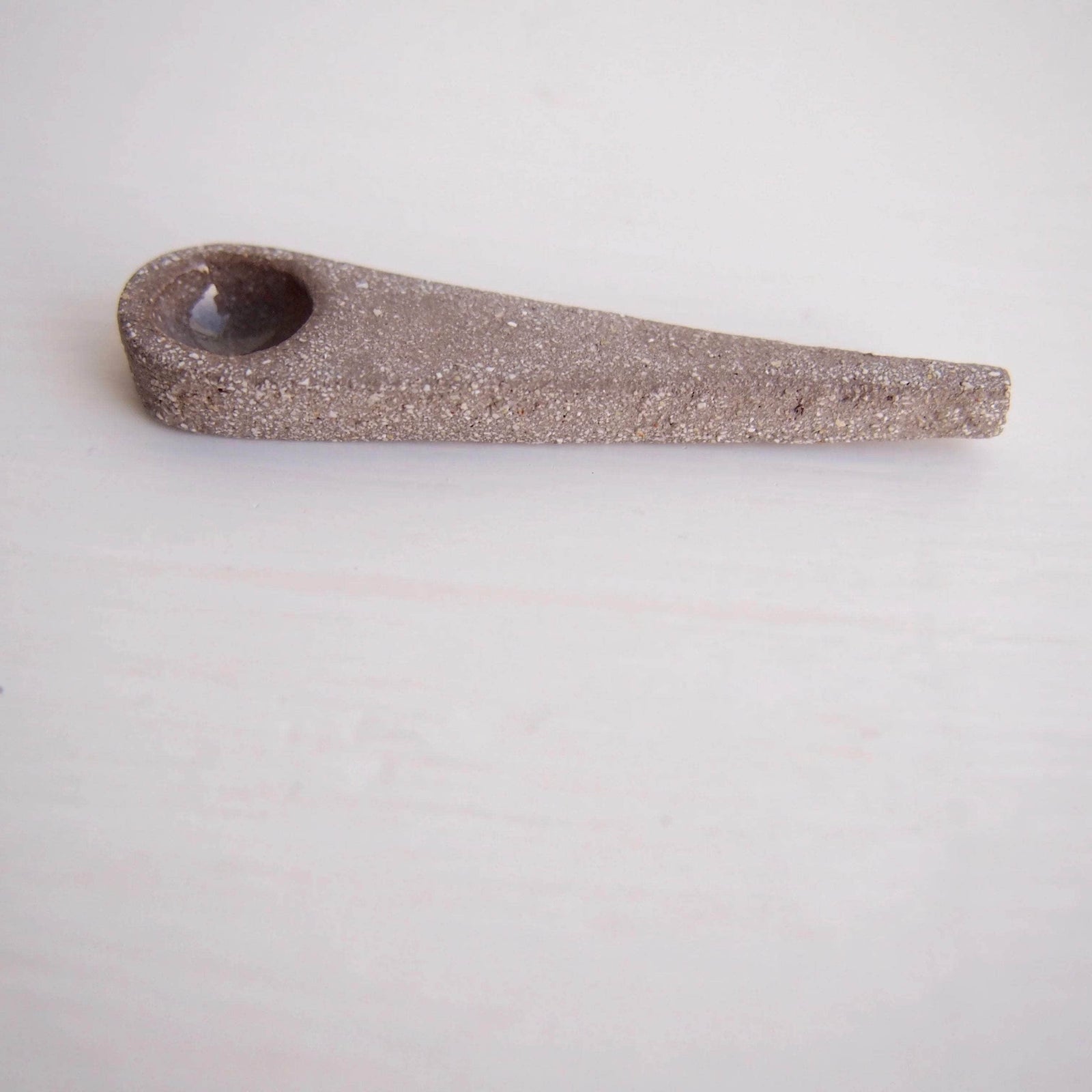 Handmade Mini Grey Ceramic Salt or Spice Spoon