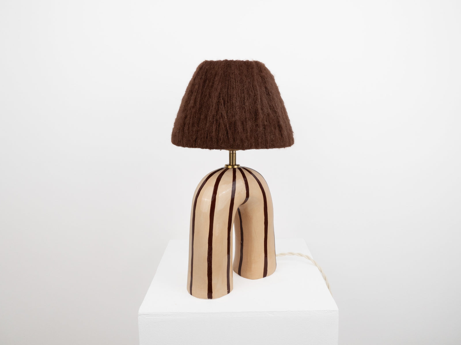 'You' Table Lamp - Brown Stripes