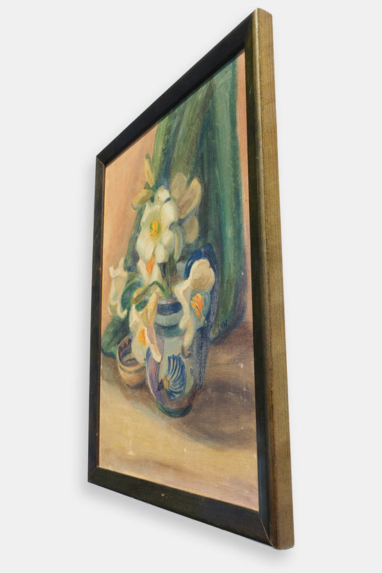 Vintage Oil on Board Still Life Painting