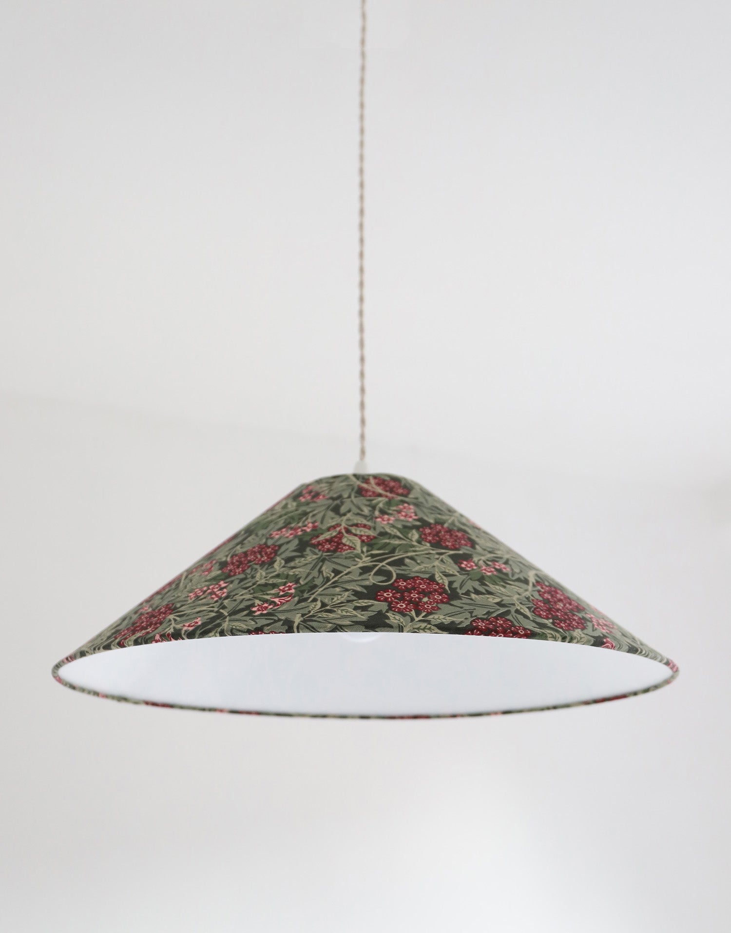 Vintage Trapeze Pendant Light with Floral Print