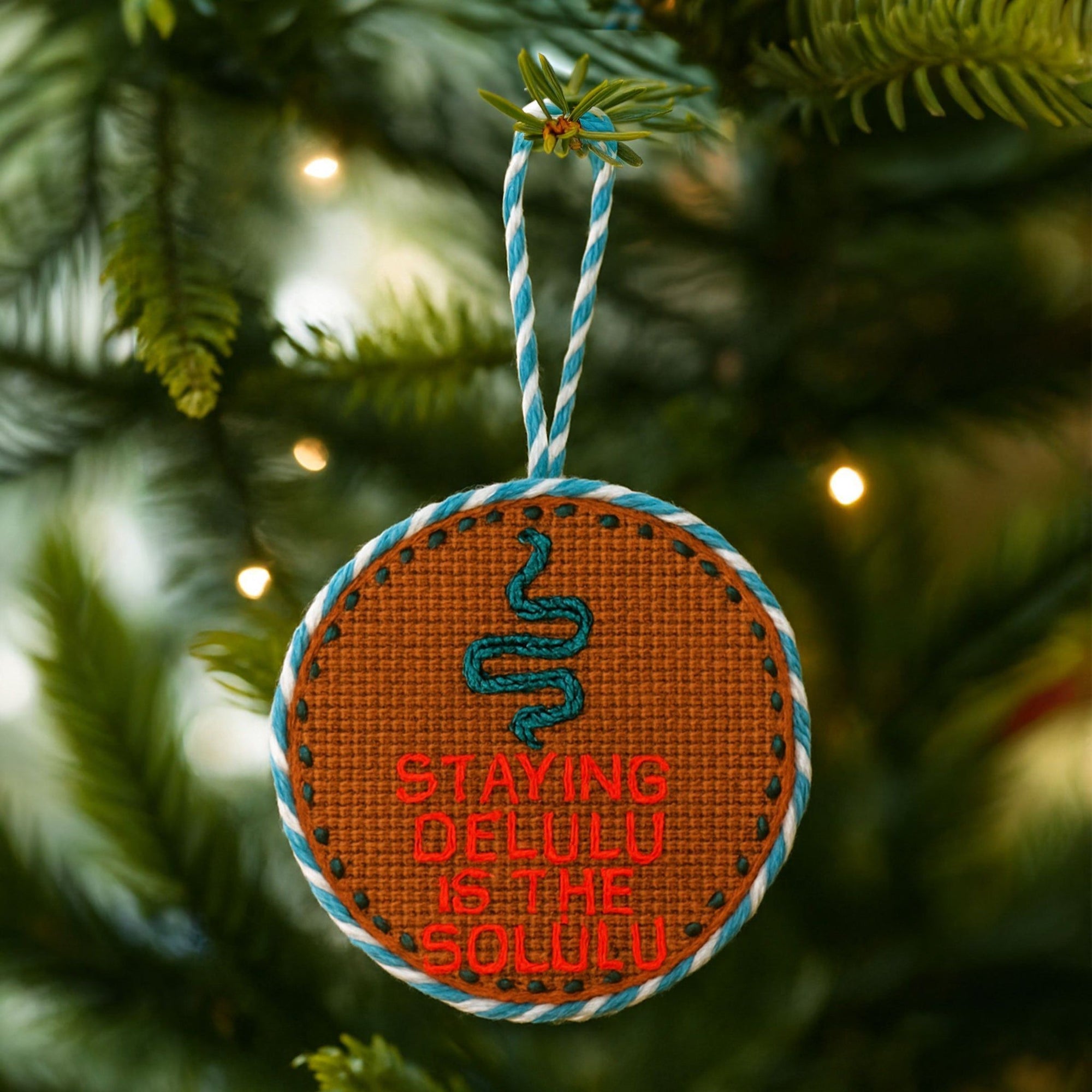 Needlepoint Ornament - Delulu