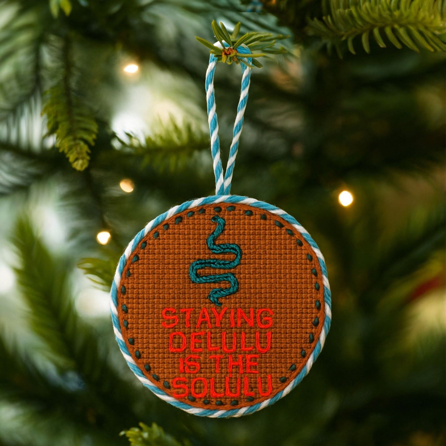 Needlepoint Ornament - Delulu