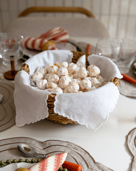 White-on-White Bread Basket Cloth