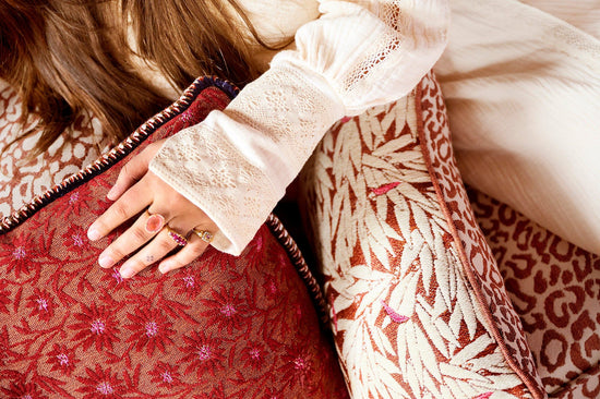 Double sided Cushion Yoko Spice & Michelle Pink
