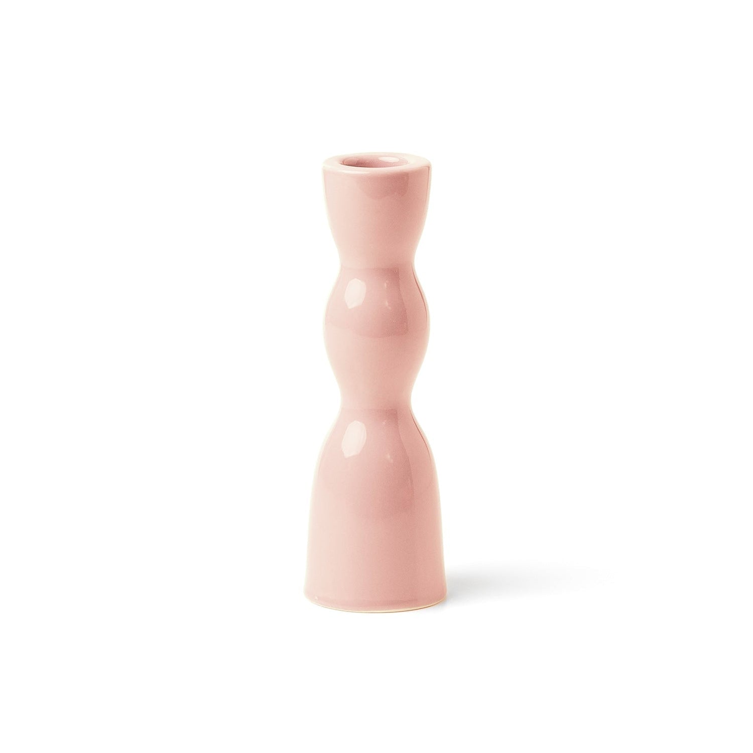 Wave Candleholder Low - Pink