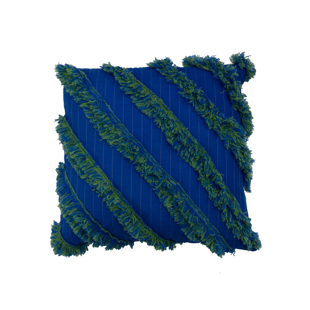 G+S x 2LG 'YCSWM' Quilted Diagonal Cushion in Green