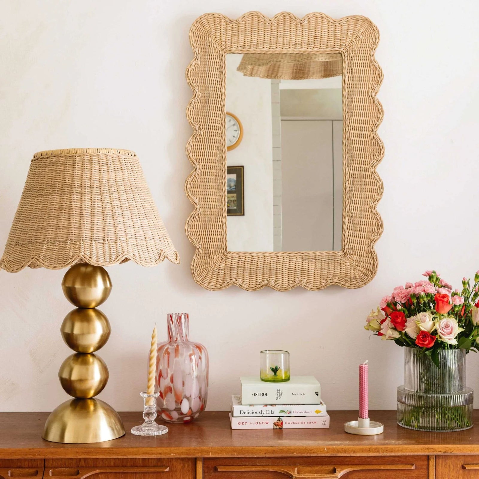 Mimi Scalloped Mirror Natural (Large)