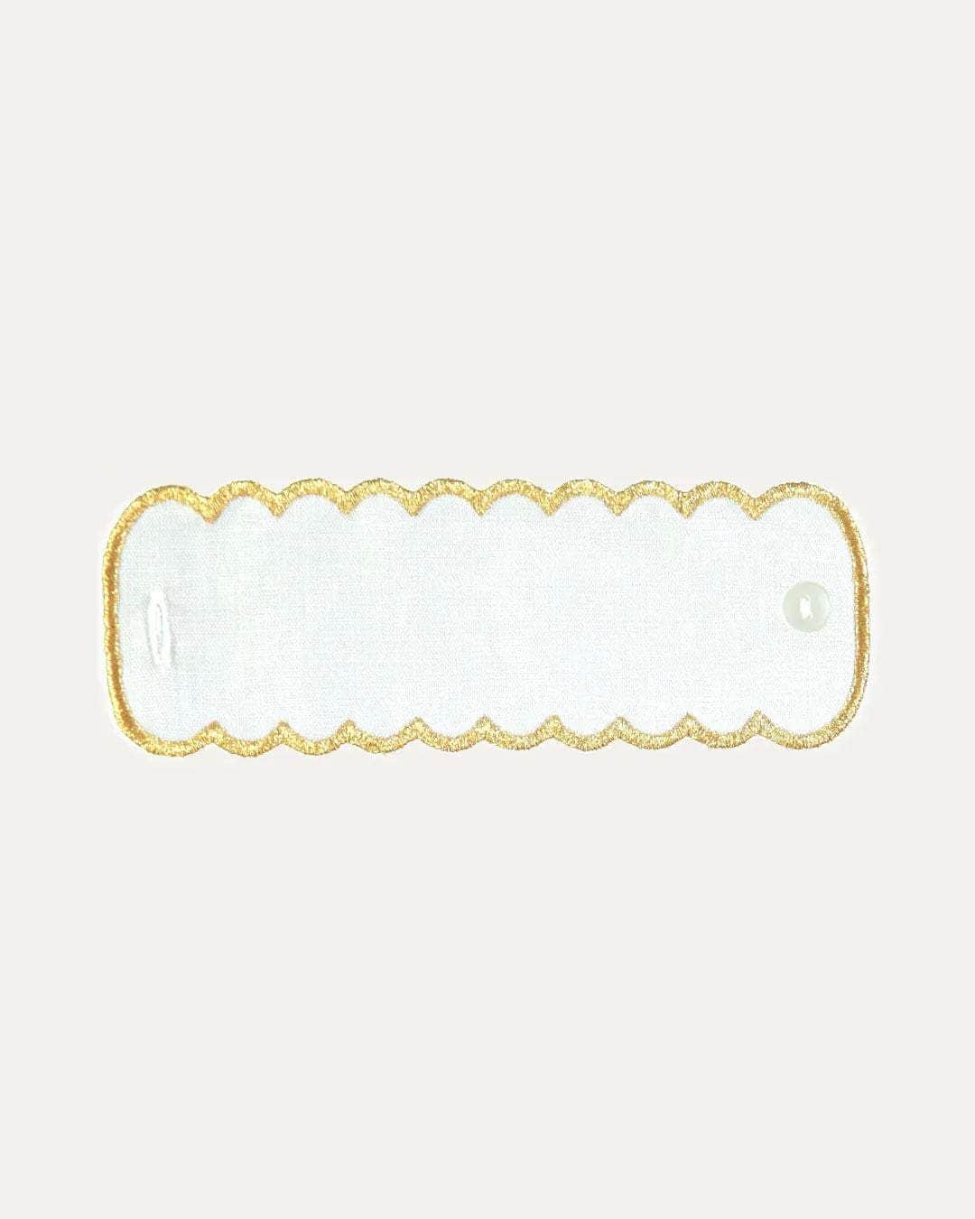 Personalised White and Gold Linen Napkin Ring