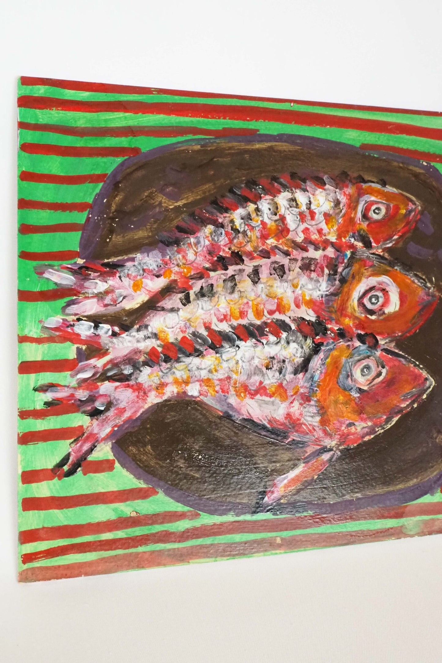 Oil on Board Fish Painting