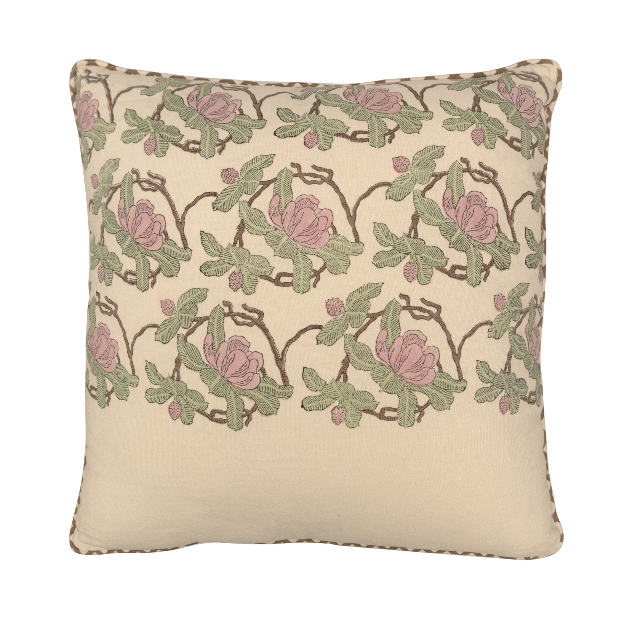 Block Printed Interior Pillow Cover – 20x20 in